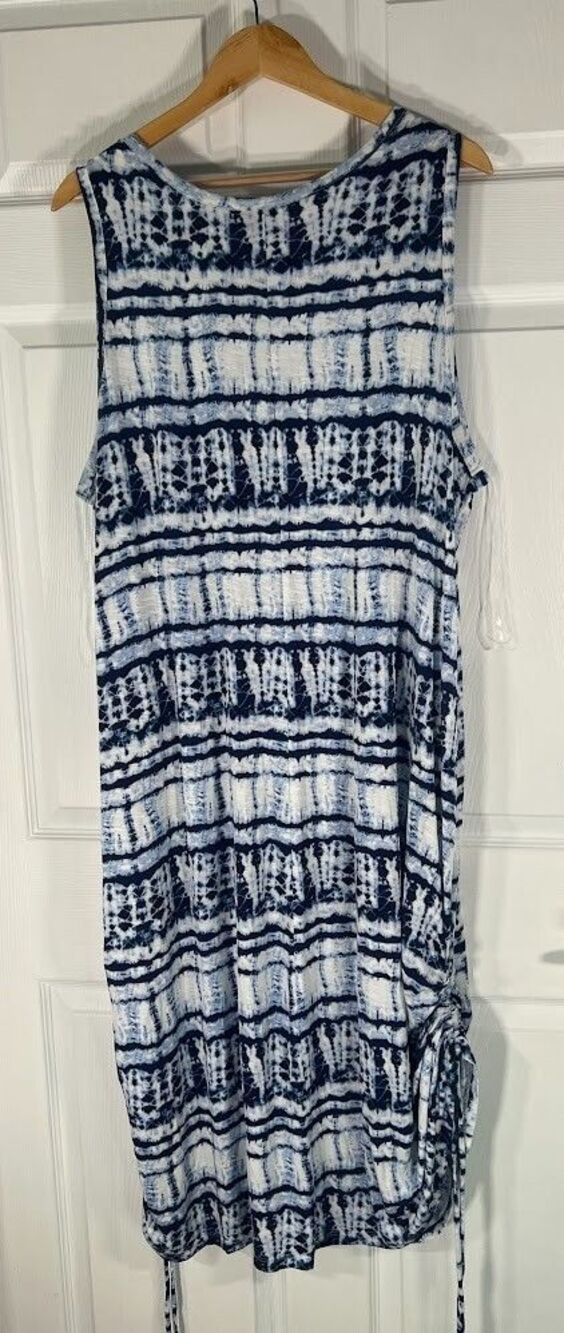 Lane Bryant Tank Maxi Boho Stretch Summer Dress Blue w/Pockets Size 22/24 NWT - Picture 14 of 16